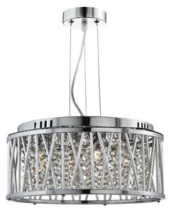 Searchlight 8334-4CC Elise 4 Light Ceiling Pendant Light In Chrome With Crystal Droplets