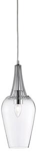 Searchlight 8911CC Whisk 1 Light Ceiling Pendant Light In Chrome With Clear Glass