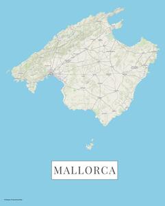 Map Mallorca color, (30 x 40 cm)