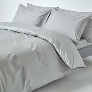 Silver Grey Egyptian Cotton Single Duvet Cover with One Pillowcase, 200 TC