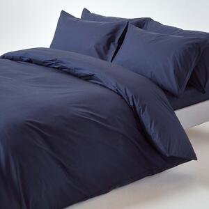 Homescapes Navy Blue Egyptian Cotton Single Duvet Cover with One Pillowcase, 200 TC