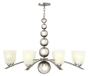 HK/ZELDA8 PN Polished Nickel Zelda 8 Light Chandelier with Glass Shades