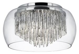 Searchlight 4624-4CC Curva 4 Light Flush Ceiling Light In Chrome And Clear Glass