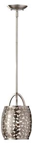 FE-ZARA-P Brushed Steel Zara Mosaic Ceiling Pendant with Organza Shade
