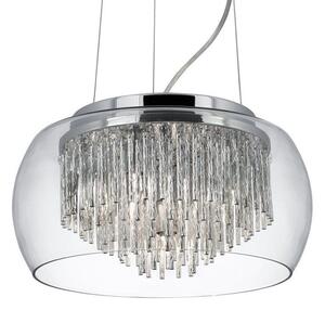 Searchlight 3624-4CC Curva 4 Light Ceiling Pendant Light In Chrome With Clear Glass