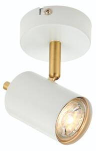 Endon 59931 Gull Matt White and Satin Brushed Brass Single Spotlight