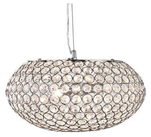 Searchlight 7163-3CC Chantilly 3 Light Oval Ceiling Pendant Light In Chrome With Crystal Buttons