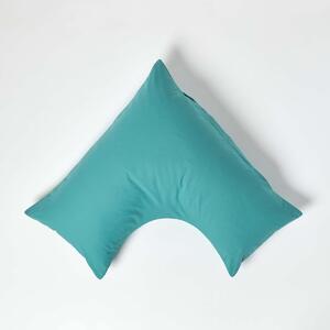 Homescapes Teal Egyptian Cotton V Shaped Pillowcase 200 TC