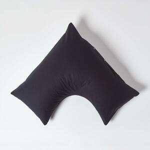 Homescapes Black Egyptian Cotton V Shaped Pillowcase 200 TC