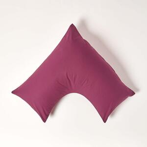 Homescapes Plum Egyptian Cotton V Shaped Pillowcase 200 TC