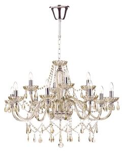 Dar RAP1206 Raphael 12 Light Chrome and Glass Chandelier