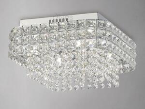 Diyas IL31152 Edison 4 Light Crystal Flush Ceiling Light