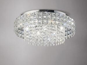 Diyas IL31151 Edison 7 Light Crystal Flush Ceiling Light