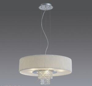Diyas IL30273/WH Nerrisa White and Crystal Ceiling Pendant Light