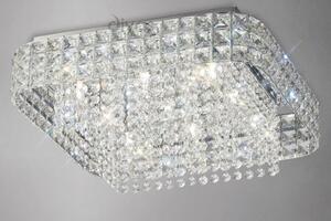 Diyas IL31153 Edison 9 Light Crystal Flush Ceiling Light