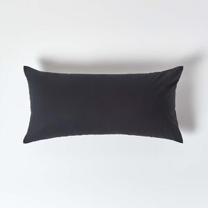 Black European Egyptian Cotton Pillowcase 200 TC, 40 x 80 cm