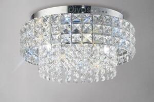 Diyas IL31150 Edison Crystal 4 Light Flush Ceiling Light