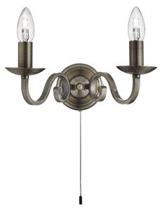Searchlight 1502-2AB Richmond Wall Light in Antique Brass Finish
