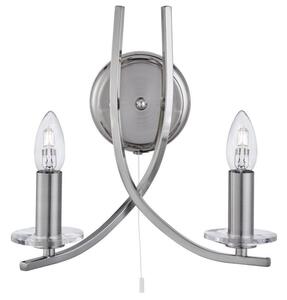 Searchlight 4162-2SS Ascona 2 Light Wall Light in Satin Silver