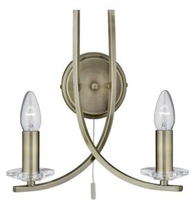 Searchlight 4162-2AB Ascona 2 Light Wall Light in Antique Brass