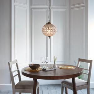 Endon EH-TANARO-AB Tanaro Antique Brass and Clear Glass Ceiling Pendant Light