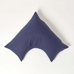 Homescapes Navy Blue Egyptian Cotton V Shaped Pillowcase 200 TC