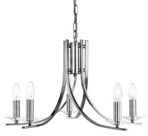 Searchlight 4165-5SS Ascona 5 Light Multi Arm Ceiling Light Silver