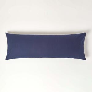 Homescapes Navy Blue Egyptian Cotton Housewife Body Pillowcase 200 TC