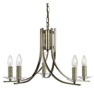Searchlight 4165-5AB Ascona 5 Light Multi Arm Ceiling Light Antique Brass
