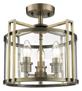 Diyas IL31090 Eaton 3 Light Ceiling Lantern in Antique Brass Finish
