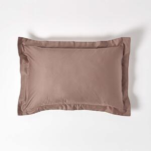 Homescapes Brown Organic Cotton Oxford Pillowcase 400 TC