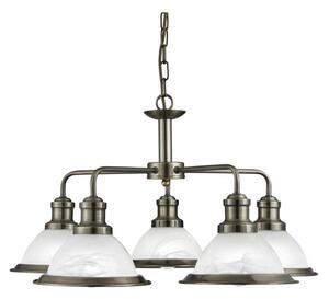 Searchlight 1595-5AB Bistro 5 way Ceiling Pendant Light Antique Brass