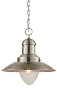 Endon 60799 Mendip Industrial Fisherman Ceiling Pendant Light in Satin Nickel Finish
