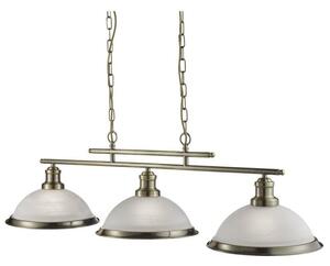 Searchlight 2683-3AB Bistro 3 Light Ceiling Bar Pendant Light Antique Brass