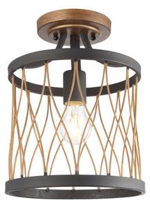 Endon 61497 Heston Semi Flush Ceiling Light in Matt Black and Rustc Bronze Finish
