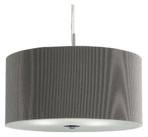 Searchlight 2356-60SI Drum Pleat 3 Light Ceiling Pendant In Chrome With Silver Shade - Dia: 600mm