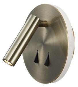 Mantra M6082 Cayman 2 Light LED Switched Wall Light In Antique Brass