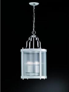L7017 Grosvenor 4 Light Ceiling Lantern Pendant In Chrome With Clear Reeded Glass Panels