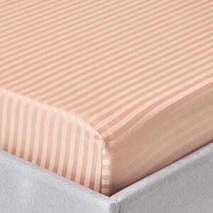 Taupe Beige Egyptian Cotton Satin Stripe Fitted Sheet 330 TC, Single