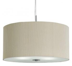 Searchlight 2356-60CR Drum Pleat 3 Light Ceiling Pendant In Chrome With Cream Shade - Dia: 600mm