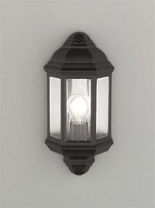 OUT6613 Matt Black Flush Wall Light With Clear Glass Panels