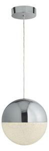 Searchlight 5841CC Marbles One Light Ceiling Pendant Light In Chrome With Crushed Ice Glass