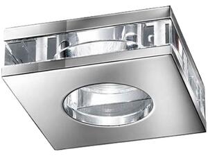 RF311 Recessed Square LED Downlight In Chrome With Crystal Glass Discs