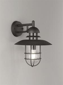 OUT6616 Matt Black Wall Light With Metalwork Cage