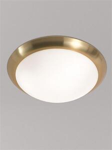 Franklite CF5744 3 Light Flush Ceiling Light In Brass With Matt White Glass - Diameter: 420mm