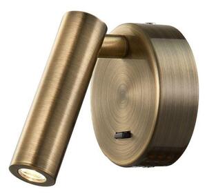 Mantra M6077 Prea 1 Light Switched Wall Light In Antique Brass