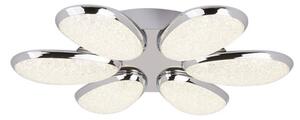 Searchlight 6216-6CC Lori Six Light Semi Flush LED Ceiling Light In Chrome With Crushed Ice Effect
