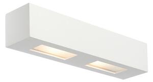 Saxby 10400 Box White Plaster And Frosted Glass Wall Light