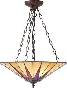 Interiors 1900 70754 Dark Star Tiffany Large 3 Light Inverted Ceiling Pendant Light With Shade