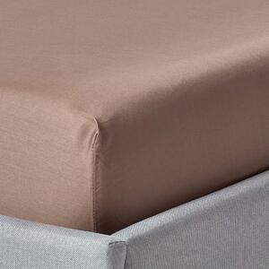 Brown Organic Cotton Deep Fitted Sheet 18 inch 400 Thread count, Super King